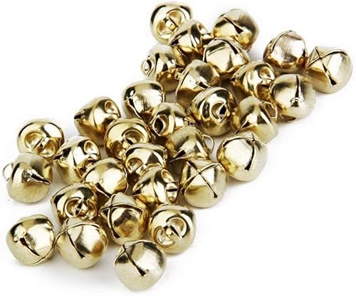 Lot de 100 clochettes en métal de 10 mm pour décoration de Noël et fabrication de bijoux Doré - Nail Gallerys