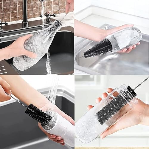Lot de 2 Goupillon Bouteille Brosses de Nettoyage Brosse Bouteille Nettoyage Avancé pour Bouteilles en Verre Thermos Biberons Et Tasses. - Nail Gallerys