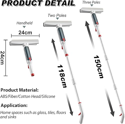 CATCHLUCK Kit de nettoyage de vitres professionnel 3 en 1 avec fonction de pulvérisation et collecteur d'eau - Nail Gallerys