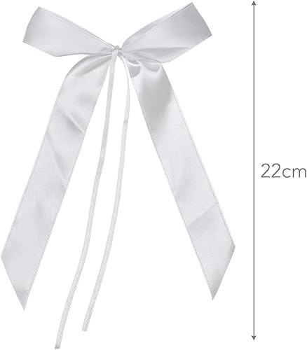 Willlingood Lot de 60 nœuds pour antenne de voiture Décoration de mariage [Blanc] - Nail Gallerys