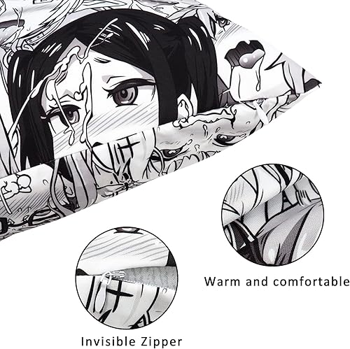 DigiTizerArt Manga Anime Throw Pillows Ecchi Otaku Hentai Waifu Ahegao Girl Manga Anime Throw Pillow, 45 x 45 cm - Nail Gallerys