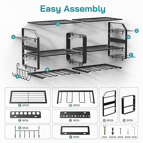 Ovshnrr Organisateur d'outils électriques 150lbs Rangement Outils Mural en 3 Couches, Porte Outils Mural pour Garage, Ateliers - Nail Gallerys