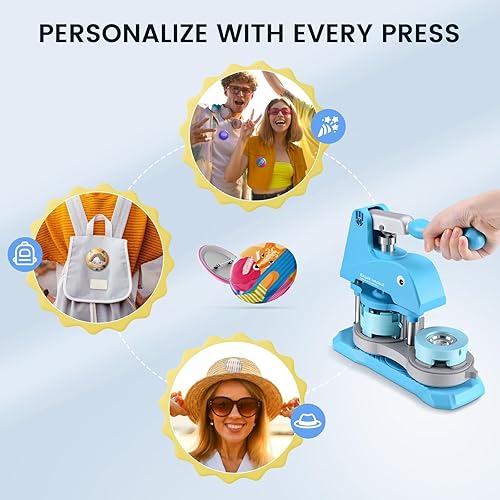 Machine à boutons presse de badges métalliques personnalisés 25+32+58 mm incluant 300 ensembles de fournitures pour la fabrication de boutons et un découpe-cercle KEYSAFER - Nail Gallerys