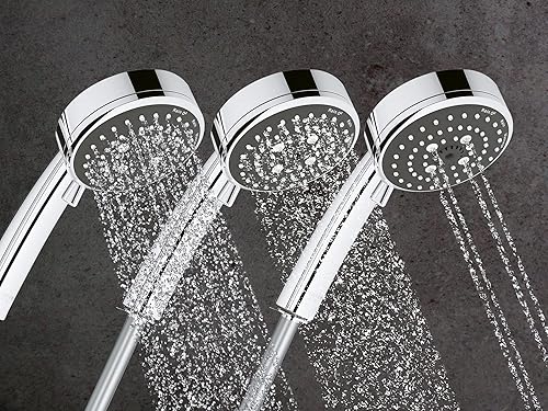 GROHE Vitalio Comfort 100 Pommeau de Douche Rond 3 jets (Rain O2, Pluie, Massage), Diamètre 10cm, Economie d'Eau, Chromé, 26093000 (Import Allemagne) - Nail Gallerys