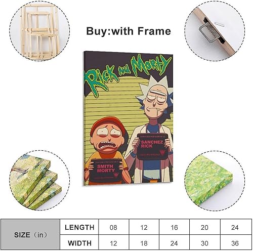 URIWYR Poster Rick And Morty - Art mural esthétique - Poster vintage décoratif pour salon, chambre à coucher - 30 x 45 cm - Style cadre - Nail Gallerys
