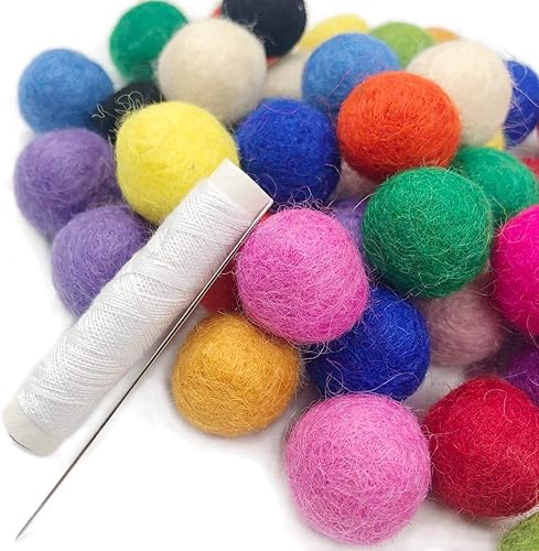 Bricolage Décoration de Noël Laine Feutre Boule 50pc 20mm Couleur Mixte Pom Gum Beads Craft Decor - Nail Gallerys