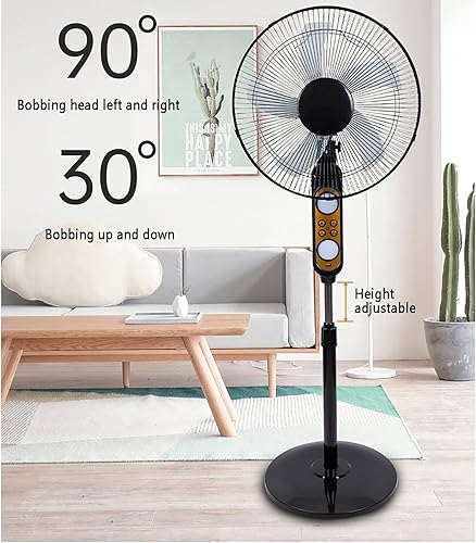 Ventilateurs solaires d'extérieur, ventilateurs sur pied portables avec panneau solaire et télécommande, ventilateurs de camping, ventilateurs sur pied oscillants, hauteur réglable - Nail Gallerys