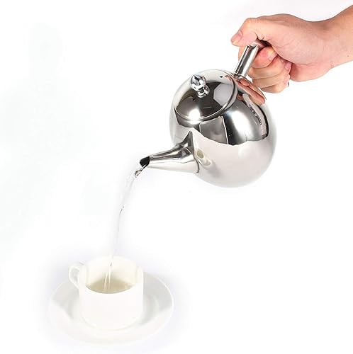 Théière avec Filtre Amovible Théière en Acier Inoxydable 1.5L Theière Inox Poignée Ergonomique Convient pour Maison, Hôtel, Café, Bar, Restaurant - Nail Gallerys