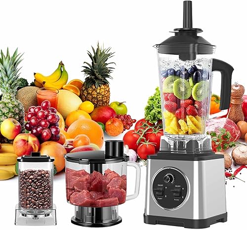 Mixeur Blender, 3 en 1 Mixeur Plongeant, Blender Smoothie, 2.5l+2l+0.8l, Ventouses AntidéRapantes, IdéAl Pour éCraser Des Fruits SurgeléS, Des GlaçOns, Des Shakes, Des Cocktails, Des Sauces - Nail Gallerys