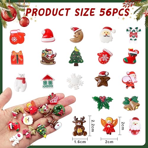 NOCHME Figurine Noel Miniature Resine Lot de 56 Père Noël Sapin Bonhomme Sapin Objet De Noël Déco pour Enfant Loisirs Créatifs, Scrapbooking, Christmas Petit Ornement Decorations - Nail Gallerys