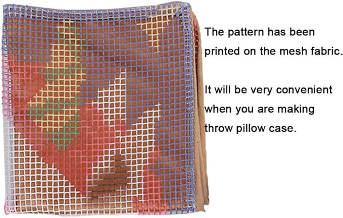 Coussin à Crocheter Tortue Crochet avec Sac et Fil, kit de Crochets, kit de Crochet de avec Fournitures de Tricot et Fil, kit de Crochet pour Débutants 43cmX43cm - Nail Gallerys