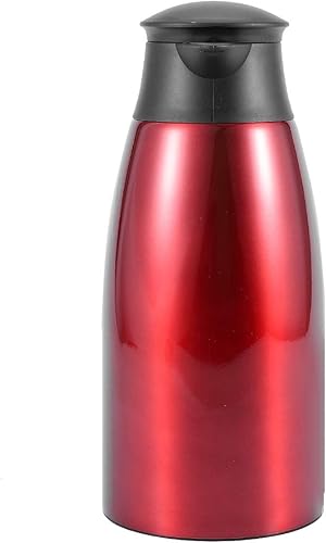 Pichet thermique en acier inoxydable 304 rouge 2L récipient vide pour thé et café cruche thermique cruche de lait pour maison et bureau - Nail Gallerys