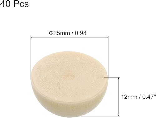 QUARKZMAN 40 Perles en Bois Demi-Sphère, 35mm Boules en Bois Naturelles Rondes Non Finies pour Bricolage, Ornements de Festival - Nail Gallerys