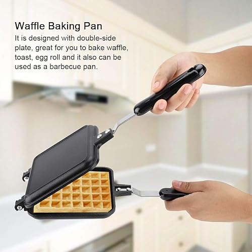 Poêle à Frire Double Face - Grille-pain Antiadhésive Gaufrier Poêle à Sandwich pour Le Petit Déjeuner Toast Panini Gaufre, Poêle à Griller pour la Cuisine Domicile - Nail Gallerys