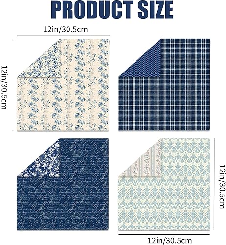 Hshenjhu 24 Feuilles Papier pour Scrapbooking, 30.5 X 30.5 cm Double Face Papier de Scrapbooking, 12 Types Sans Acide Papiers Album de Coupures, pour Journal, Carnet, DIY Album, Artisanat - Nail Gallerys