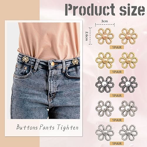 Goiern Lot de 10 boutons pour pantalons étroits, boutons de pantalon à clipser, clip de serrage pour pantalon, tendeur de boutons de pantalon, boucles de taille réglables - Nail Gallerys