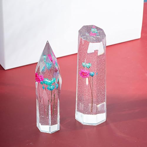 Moules en résine en forme de tour de cristal, grands moules en résine époxy en silicone pour fleurs en résine, cristaux, décoration d'intérieur - Nail Gallerys