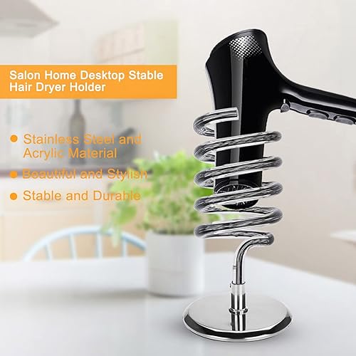 Cocoarm Support de Sèche-cheveux étanche, Support de Sèche-cheveux sur Pied, Base en Acier Inoxydable, Station de Support de Sèche-cheveux de Bureau, Utilisation dans la Salle de Bain, - Nail Gallerys