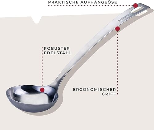 Fackelmann Louche Essential en acier inoxydable – Parfait pour les sauces, avec œillet de suspension, passe au lave-vaisselle - Nail Gallerys