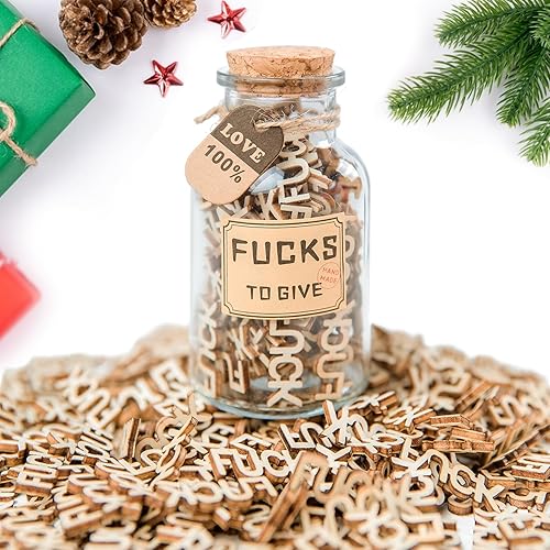WINUSD 200 ml Fucks to Give, cadeau Jar of Fucks en bois, pot à jurer amusant, cadeau amusant pour homme et femme, cadeau d'anniversaire pour la fête des mères, cadeau d'anniversaire, cadeau - Nail Gallerys