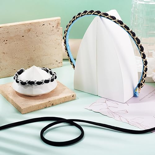 PandaHall 20 mètres de cordon élastique plat fin 5 mm en nylon souple noir élastique cousu en lycra pour couture, artisanat, bandeau, fabrication de bijoux et accessoires - Nail Gallerys