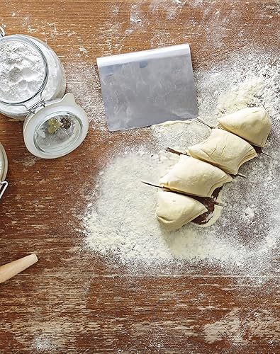 QWORK® spatule à pâte, grattoir de cuisine, gadget de cuisine, 14 X 12 cm, inox - Nail Gallerys