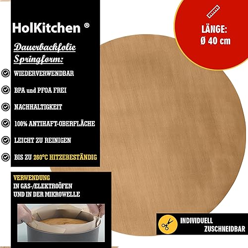 Lot de 2 Feuilles de Cuisson Rondes - Papier Cuisson pour Moule à Charnière - Feuilles de Cuisson Premium - Réutilisables, Résistantes à la Chaleur, Antiadhésives, Compatibles Lave-Vaisselle (40 cm) - Nail Gallerys