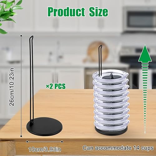 PEUTIER 2 Pièces Organisateurs de Couvercles de Gobelet, Empilables peu Encombrants Support Rangement Vertical Jusqu'à 14 Couvercles pour Cuisine Armoire et Comptoirs (Noir) - Nail Gallerys