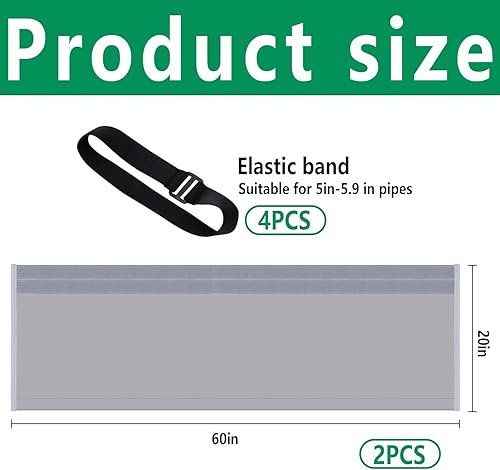 Lot de 2 couvercles de tuyau de 150 x 50 cm pour climatiseurs portables – Isolation – Tuyau de climatisation pour tuyau d'échappement de 5 et 5,9 pouces de diamètre - Nail Gallerys