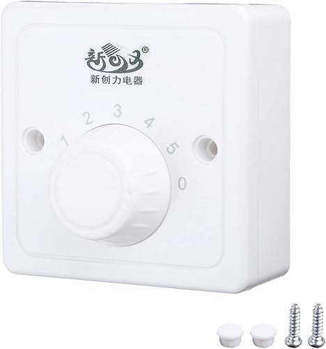 Interrupteur de commande de vitesse de ventilateur de plafond réglable à 5 vitesses Interrupteur de contrôleur mural Électronique Interrupteur mécanique de ventilateur de plafond de remplacemen - Nail Gallerys