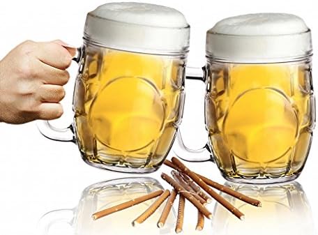 Lot de 6 verres à bière avec anse 500 ml - Nail Gallerys
