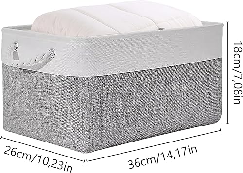 LDXDRU Lot de 4 paniers de rangement pliables en tissu avec poignées, boîtes de rangement, Caisse Rangement pour Kallax, étagères, vêtements, jouets, armoire, 36 x 26 x 18 cm - Nail Gallerys