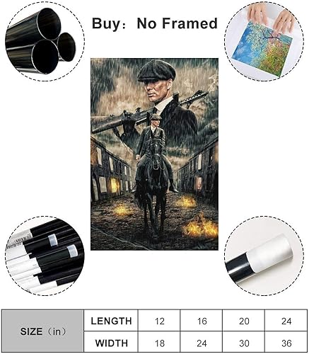 GHRF Peaky Blinders Metal Poster sur toile pour chambre familiale moderne 40 x 60 cm - Nail Gallerys