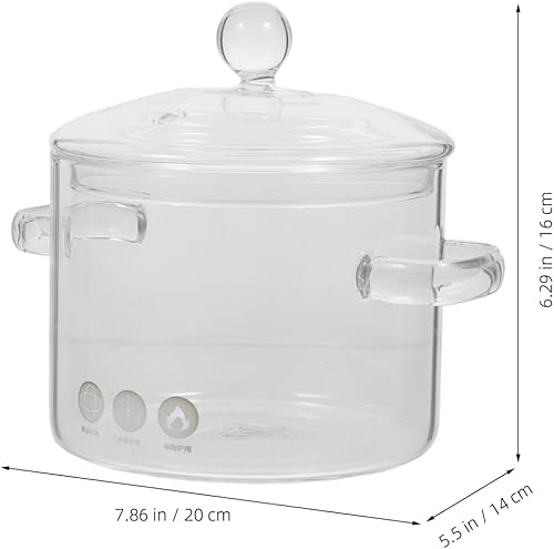 2pièces Casserole Verre Borosilicate Pot À Mijoter Transparent Pour Soupes Et Pâtes Ustensile De Cuisine Pratique Avec Couvercle - Nail Gallerys