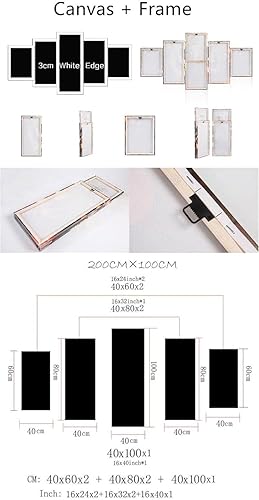 Impression sur Toile-5 Parties-150x80cm-Image sur Toile Le Mont Blanc se reflète dans le lac Cheserys Plusieurs éléments-prete a Suspendre-encadrée-Tableaux pour la Mur-Motif Moderne-Pret a accrocher - Nail Gallerys