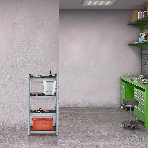 Relaxdays Étagère Charge Lourde, pour la Cave ou Le Garage, H x L x P : 120 x 60 x 30 cm, Marron et argenté - Nail Gallerys