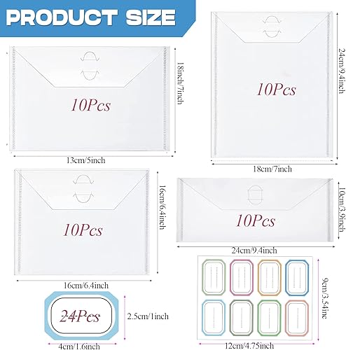 CYFUN DESIGN Lot de 40 Pochettes de Rangement pour tampons et Matrices 48 étiquettes Autocollantes 4 Tailles de Rangement pour Scrapbooking - Nail Gallerys