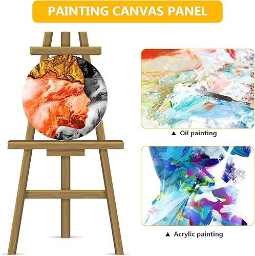 FAVOMOTO Lot de 3 toiles tendues pour artistes - 20 cm - Rondes - Blanches - Convient pour les fournitures d'artiste - Acrylique et peinture à l'huile - Nail Gallerys