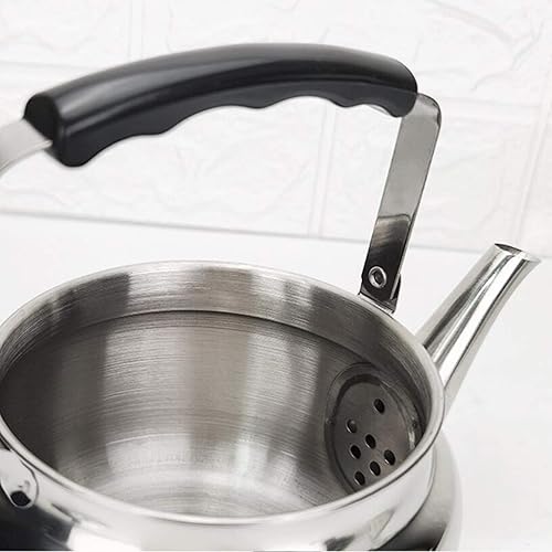 Fenteer Whistling Bouilloire En Acier Inoxydable Cuisinière Théière, métal Thé Pot Gaz/Induction/Électrique/Gaz/Cuisinière Bouilloires pour Cuisine Camping - 0.8L - Nail Gallerys