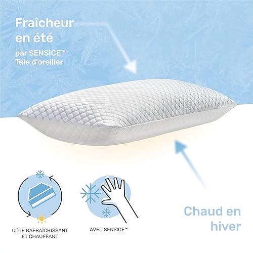 Dailydream FlexiCloud Oreiller cervical en mousse à mémoire de forme SENSICE - Rembourrage réglable - 80 x 40 cm - Blanc - Nail Gallerys