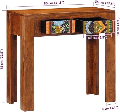 vidaXL Table Console 110x35x75 cm Bois Massif d'acacia - Nail Gallerys