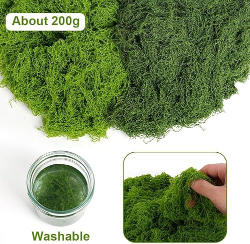 OFFCUP Mousse pour Décorer, 50g Vert Foncé Fausse Mousse Artificielle Decoration Végétale Plante Décorative Réutilisable pour Murales Compositions Florales Crèches Bricolage Travaux Manuels - Nail Gallerys