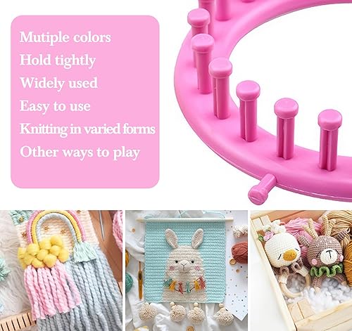 ilauke Métier à Tisser pour Enfants,Kit de Métier à Tisser en Plastique Flexibles Réglable avec 4 Cercles Colorés,3 Crochets,3 Boules de Fil,pour Débutants,Enfants,Adultes pour Tissage et Création - Nail Gallerys