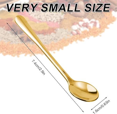 BOXOB Lot de 12 Petites Cuillères en Acier Inoxydable, 7,4 x 1,6 cm Mignonnes Petites Cuillères à Condiments Pratiques pour Les pots à Épices le Sel Sucre le Miel Café la Crème Glacée - Nail Gallerys