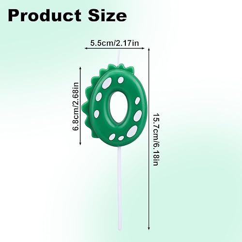 Dinosaur Bougie d'Anniversaire, Bougies Chiffres Vertes pour Décorations de Gâteau et Cupcakes Décorations de Fête Thème Dinosaure Fournitures d'Anniversaire pour Enfants Garçons (Chiffre 6) - Nail Gallerys