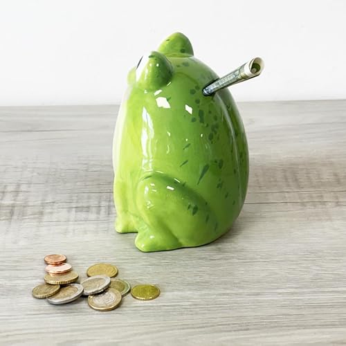Tirelire Grenouille Verte en céramique 14 cm - Nail Gallerys