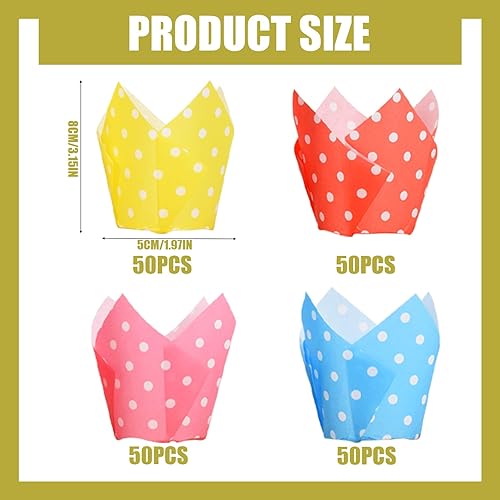 200 Pièce Papier Cuisson Caissette Muffins Papier Caissettes Cupcake Caissettes de DéCoration pour Cupcakes Moules à GâTeaux RéSistants à la Chaleur pour NoëL et Fêtes D'Anniversaire Anti-Graisse - Nail Gallerys
