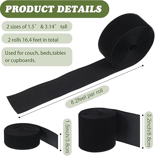 Syhood Lot de 2 bloqueurs de jouets pour meubles sous le canapé, 8.6 cm (noir, 4.9 m) - Nail Gallerys