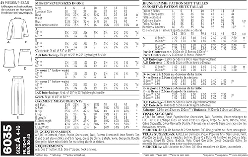 New Look NL6035 Patron de Couture Tailleur 22 x 15cm - Nail Gallerys