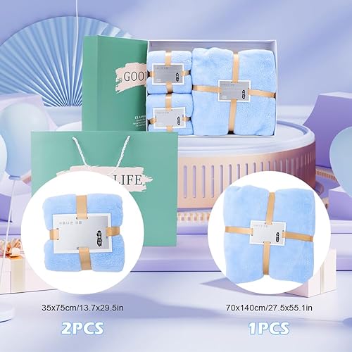 LUPATDY Lot de 3 Serviettes de Bain, 100% Polaire Corail, Serviettes de Bain de Luxe Ultra Douces, très absorbantes, Douces au Toucher, Contient 1 Serviette de Bain et 2 Serviettes - Nail Gallerys